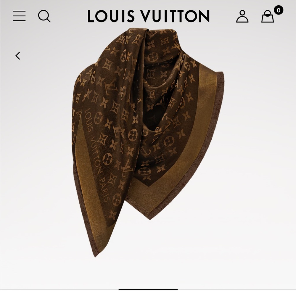 Louis Vuitton Brown Chale MNG Shine Scarf NM MARR